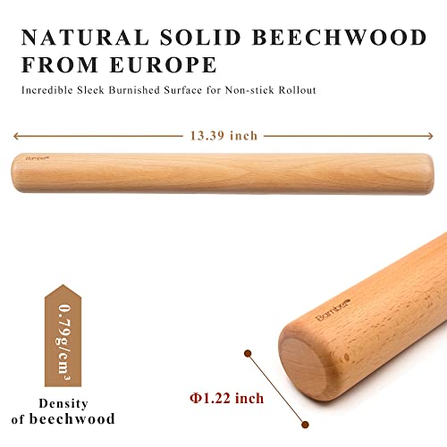 Bamber Wood Rolling Pin, 11 Inch by 1-1/5 Inch
